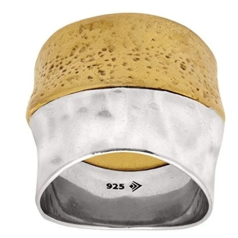 SILPADA STERLING SILVER AND BRASS HAMMERED ''RAIN OR SHINE'' RING/ 2 sizes 🥰